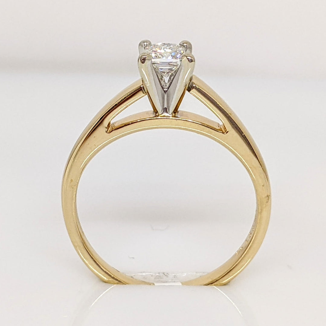 14K .25 CARAT TOTAL SI3 H DIAMOND PRINCESS CUT RAISED SHANK SOLITAIRE ESTATE RING 2.6 GRAMS