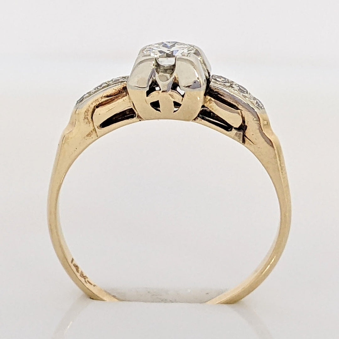 14K .26 CARAT TOTAL WEIGHT SI1 H ROUND DIAMOND (7) VINTAGE ESTATE RING 5.0 GRAMS