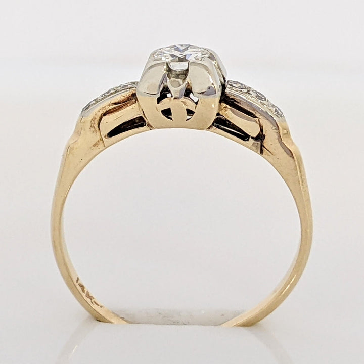 14K .26 CARAT TOTAL WEIGHT SI1 H ROUND DIAMOND (7) VINTAGE ESTATE RING 5.0 GRAMS