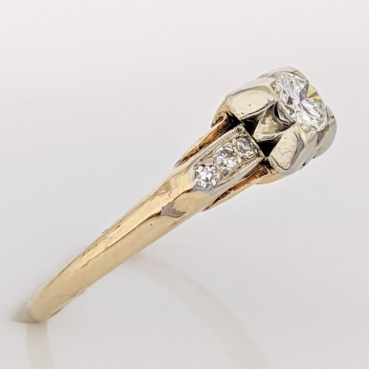 14K .26 CARAT TOTAL WEIGHT SI1 H ROUND DIAMOND (7) VINTAGE ESTATE RING 5.0 GRAMS