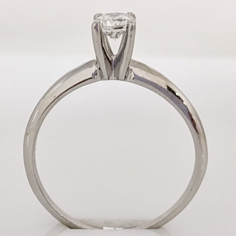 PLATINUM .38 CARAT TOTAL I1 F DIAMOND ROUND ESTATE SOLITAIRE RING 3.3 GRAMS