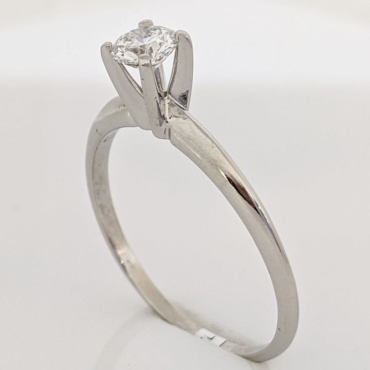 PLATINUM .38 CARAT TOTAL I1 F DIAMOND ROUND ESTATE SOLITAIRE RING 3.3 GRAMS