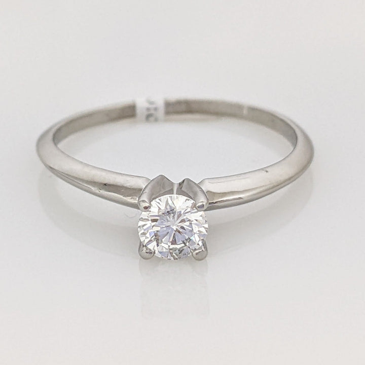 PLATINUM .38 CARAT TOTAL I1 F DIAMOND ROUND ESTATE SOLITAIRE RING 3.3 GRAMS