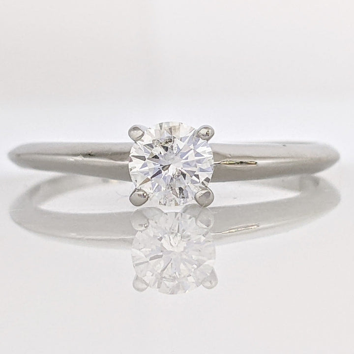 PLATINUM .38 CARAT TOTAL I1 F DIAMOND ROUND ESTATE SOLITAIRE RING 3.3 GRAMS