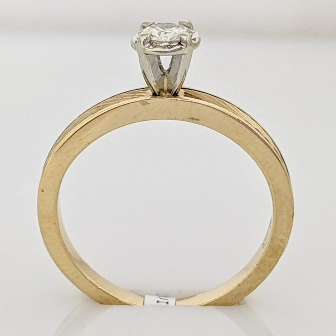 14K .22 CARAT TOTAL I1 I DIAMOND ROUND ESTATE TEXTURE SHANK RING 2.8 GRAMS