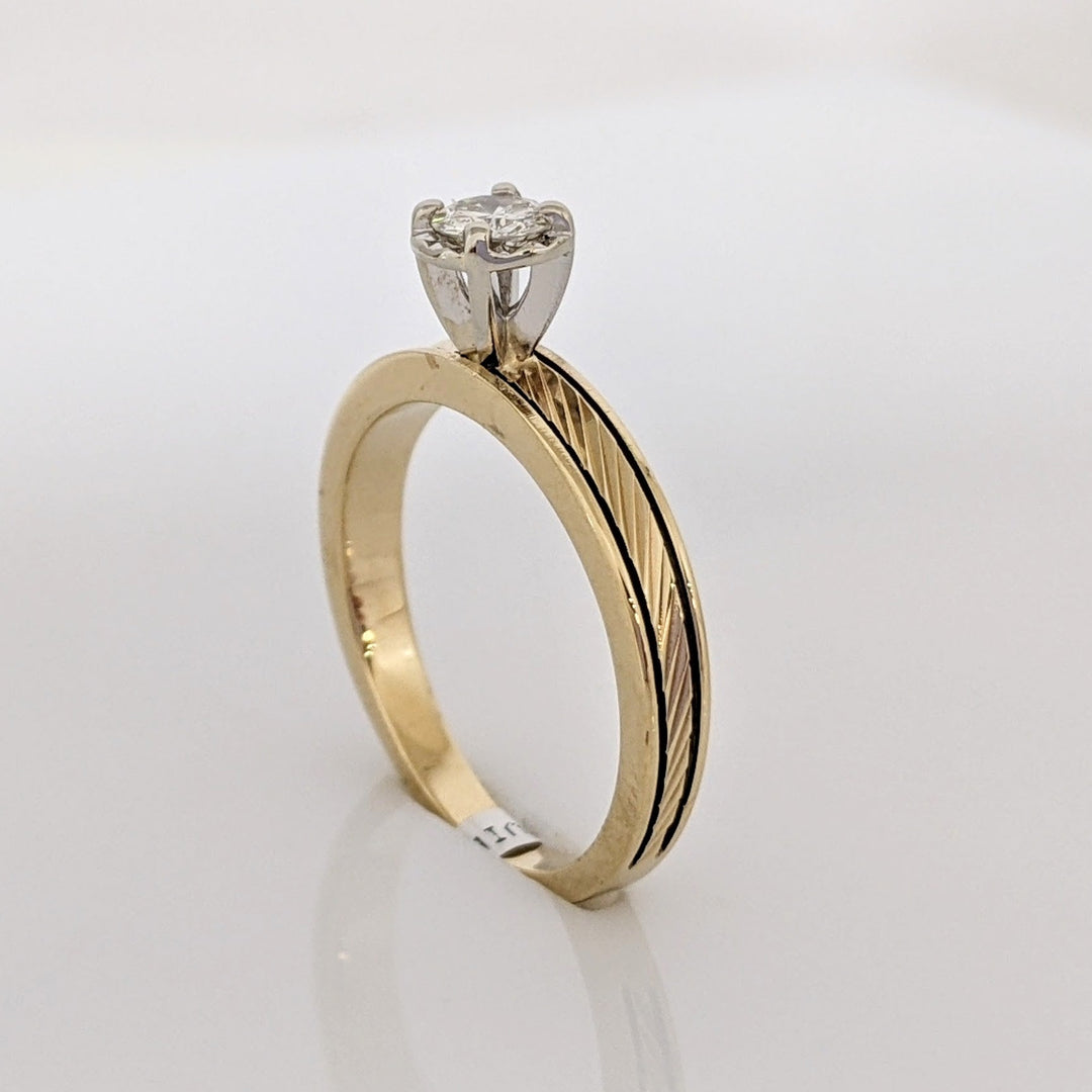 14K .22 CARAT TOTAL I1 I DIAMOND ROUND ESTATE TEXTURE SHANK RING 2.8 GRAMS