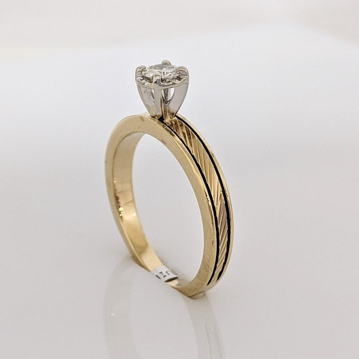 14K .22 CARAT TOTAL I1 I DIAMOND ROUND ESTATE TEXTURE SHANK RING 2.8 GRAMS