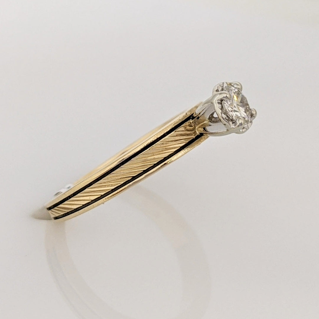 14K .22 CARAT TOTAL I1 I DIAMOND ROUND ESTATE TEXTURE SHANK RING 2.8 GRAMS