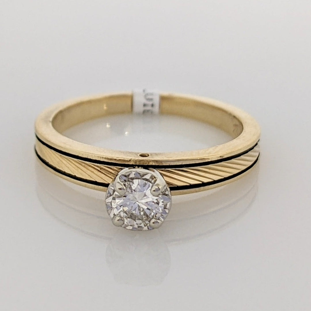 14K .22 CARAT TOTAL I1 I DIAMOND ROUND ESTATE TEXTURE SHANK RING 2.8 GRAMS