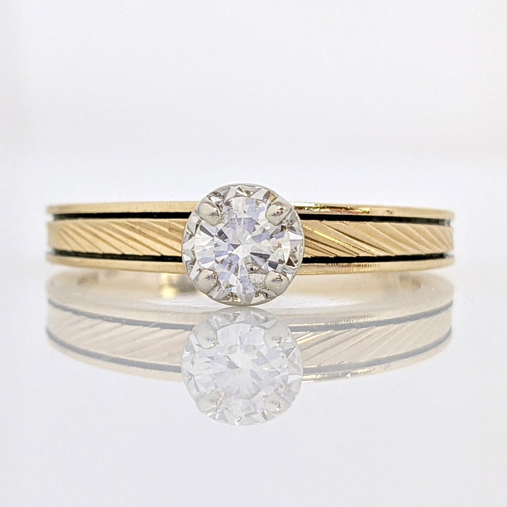 14K .22 CARAT TOTAL I1 I DIAMOND ROUND ESTATE TEXTURE SHANK RING 2.8 GRAMS