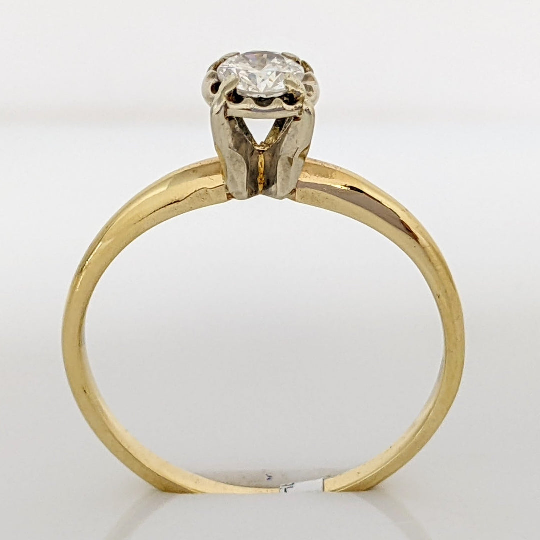 14K .25 CARAT TOTAL SI3 H ROUND DIAMOND ILLUSION HEAD SOLITAIRE ESTATE RING