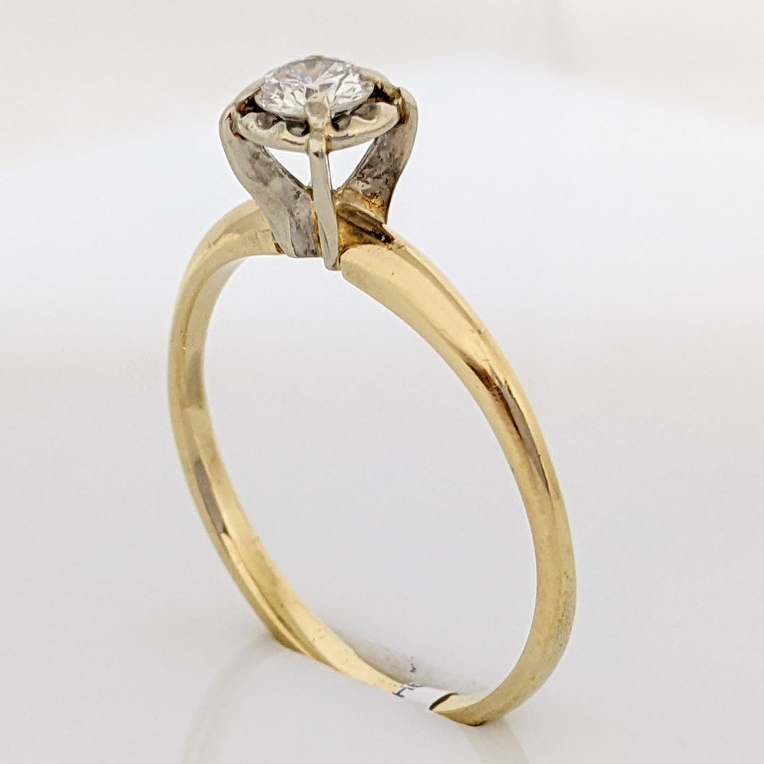 14K .25 CARAT TOTAL SI3 H ROUND DIAMOND ILLUSION HEAD SOLITAIRE ESTATE RING