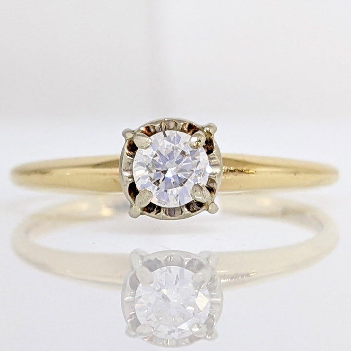 14K .25 CARAT TOTAL SI3 H ROUND DIAMOND ILLUSION HEAD SOLITAIRE ESTATE RING