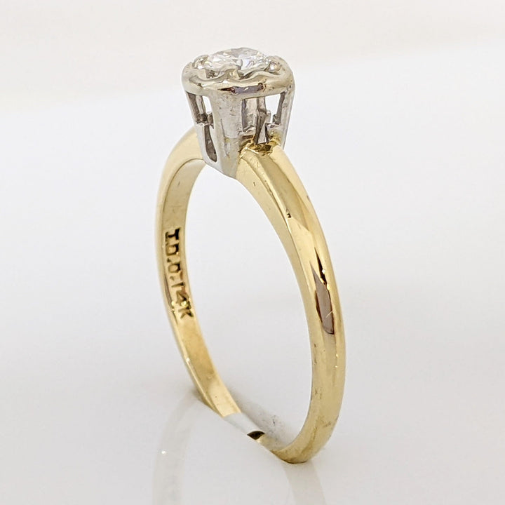 14K .19 CARAT TOTAL SI2 G DIAMOND ROUND ILLUSION HEAD SOLITAIRE ESTATE RING 2.1 GRAMS