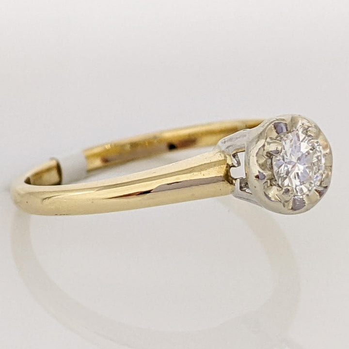 14K .19 CARAT TOTAL SI2 G DIAMOND ROUND ILLUSION HEAD SOLITAIRE ESTATE RING 2.1 GRAMS