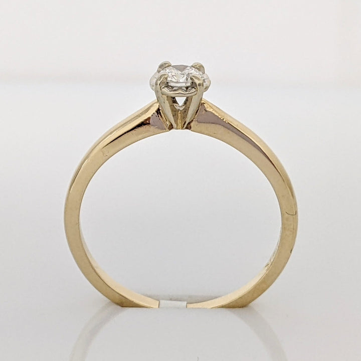 14K .15 CARAT TOTAL SI2 G DIAMOND ROUND ILLUSION HEAD SOLITAIRE ESTATE RING