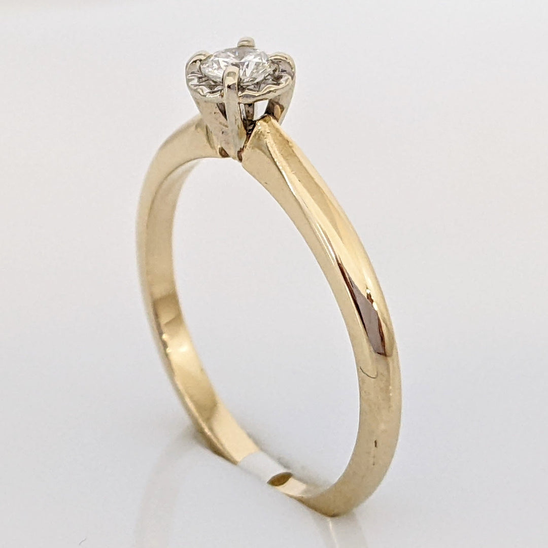 14K .15 CARAT TOTAL SI2 G DIAMOND ROUND ILLUSION HEAD SOLITAIRE ESTATE RING