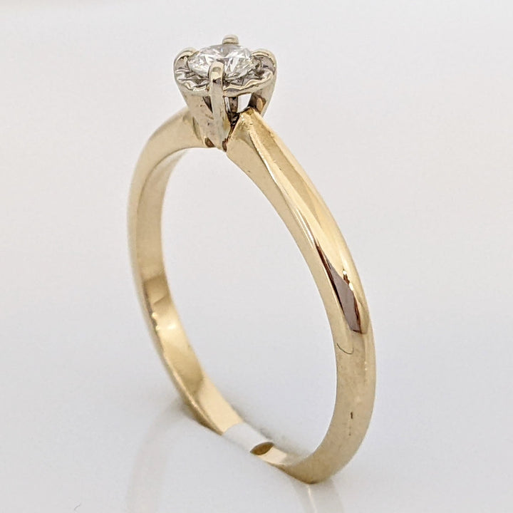 14K .15 CARAT TOTAL SI2 G DIAMOND ROUND ILLUSION HEAD SOLITAIRE ESTATE RING