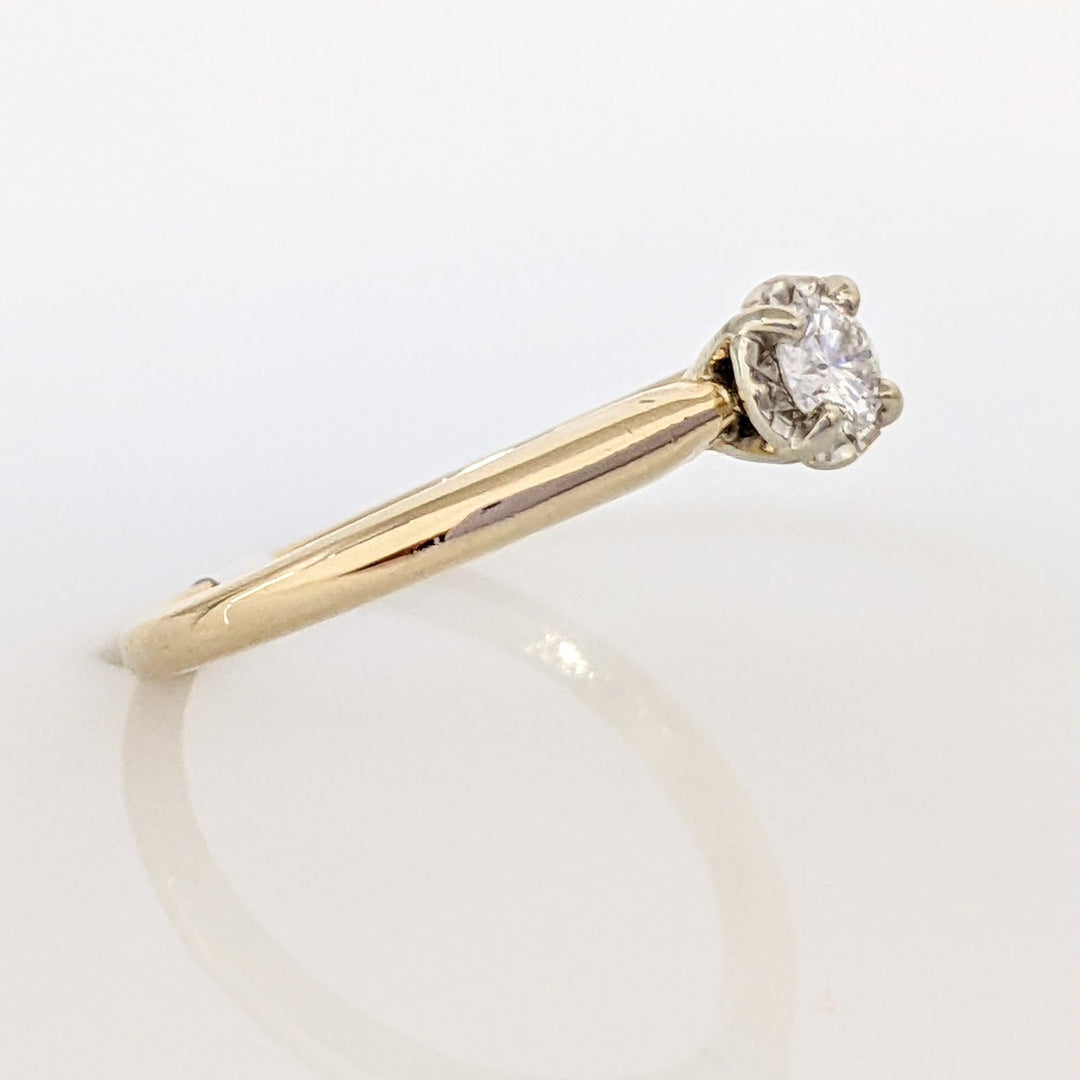 14K .15 CARAT TOTAL SI2 G DIAMOND ROUND ILLUSION HEAD SOLITAIRE ESTATE RING