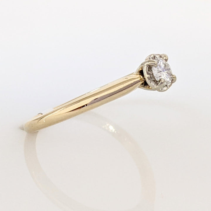 14K .15 CARAT TOTAL SI2 G DIAMOND ROUND ILLUSION HEAD SOLITAIRE ESTATE RING