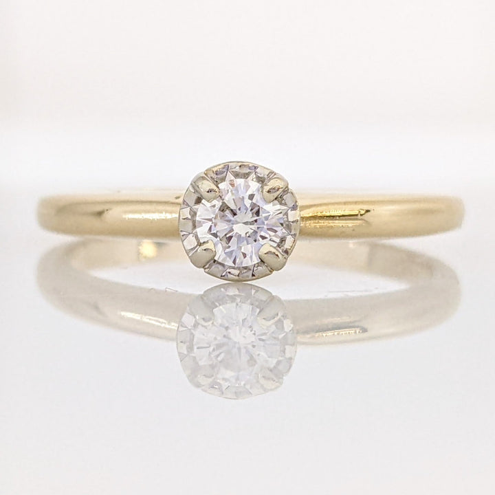 14K .15 CARAT TOTAL SI2 G DIAMOND ROUND ILLUSION HEAD SOLITAIRE ESTATE RING