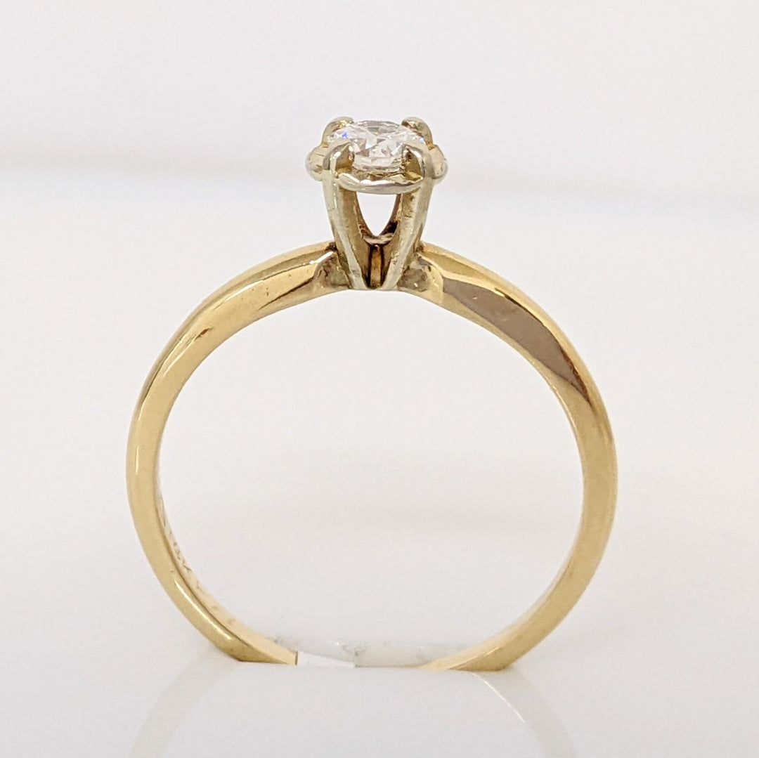 14K .18 CARAT TOTAL SI I DIAMOND ROUND ILLUSION HEAD SOLITAIRE ESTATE RING 1.8 GRAMS