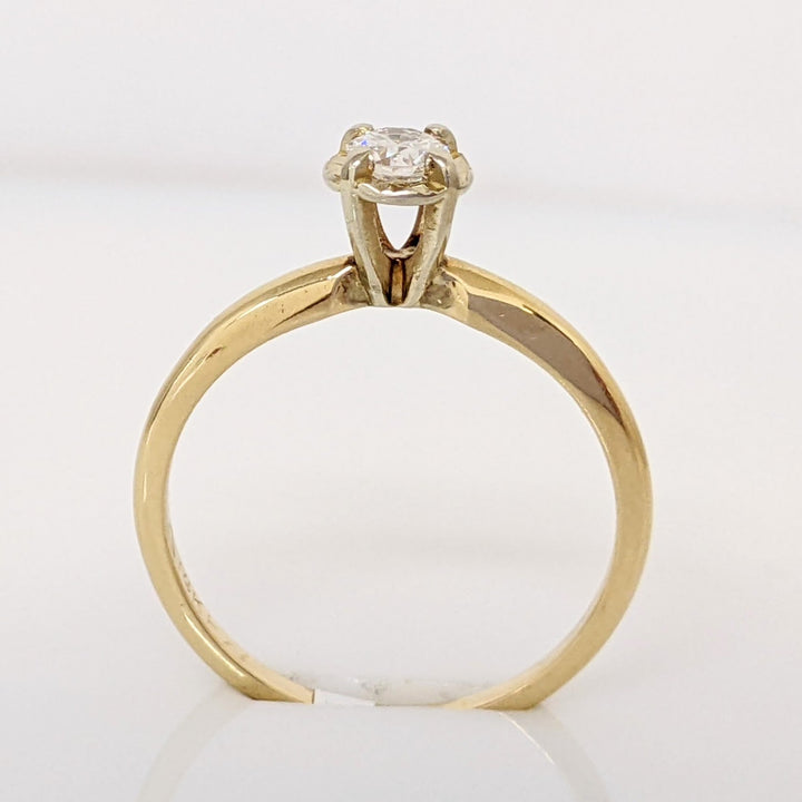 14K .18 CARAT TOTAL SI I DIAMOND ROUND ILLUSION HEAD SOLITAIRE ESTATE RING 1.8 GRAMS