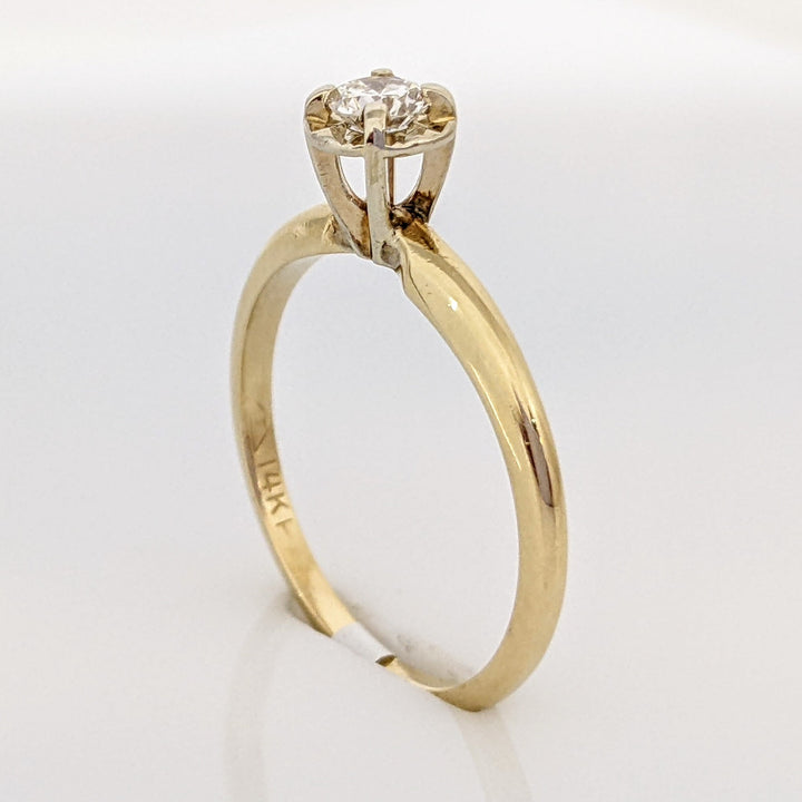 14K .18 CARAT TOTAL SI I DIAMOND ROUND ILLUSION HEAD SOLITAIRE ESTATE RING 1.8 GRAMS