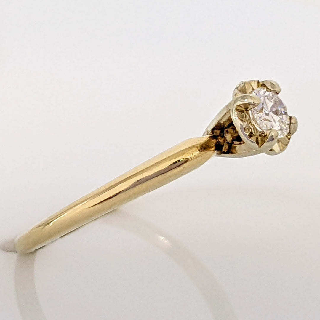 14K .18 CARAT TOTAL SI I DIAMOND ROUND ILLUSION HEAD SOLITAIRE ESTATE RING 1.8 GRAMS