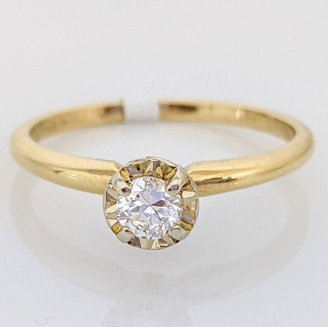 14K .18 CARAT TOTAL SI I DIAMOND ROUND ILLUSION HEAD SOLITAIRE ESTATE RING 1.8 GRAMS