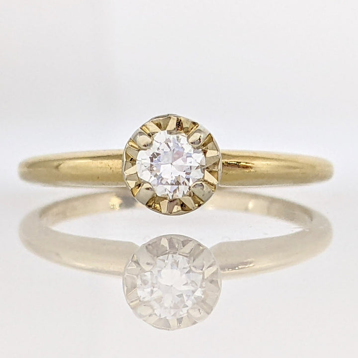 14K .18 CARAT TOTAL SI I DIAMOND ROUND ILLUSION HEAD SOLITAIRE ESTATE RING 1.8 GRAMS