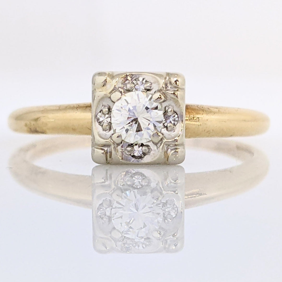 14K .17 CARAT TOTAL WEIGHT VS2 I DIAMOND ROUND (7) BOXHEAD ESTATE RING 2.2 GRAMS