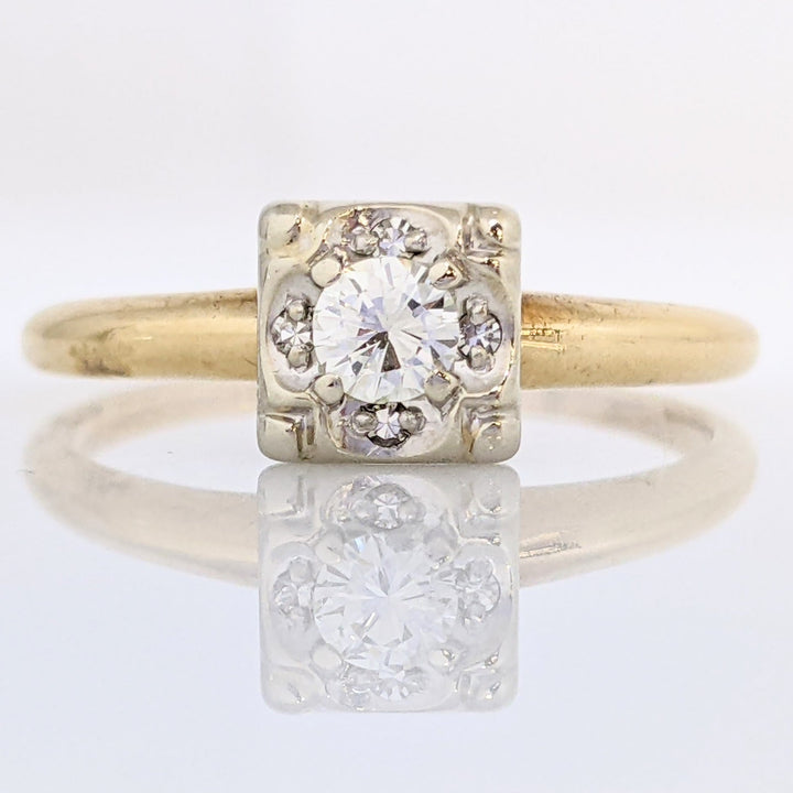 14K .17 CARAT TOTAL WEIGHT VS2 I DIAMOND ROUND (7) BOXHEAD ESTATE RING 2.2 GRAMS