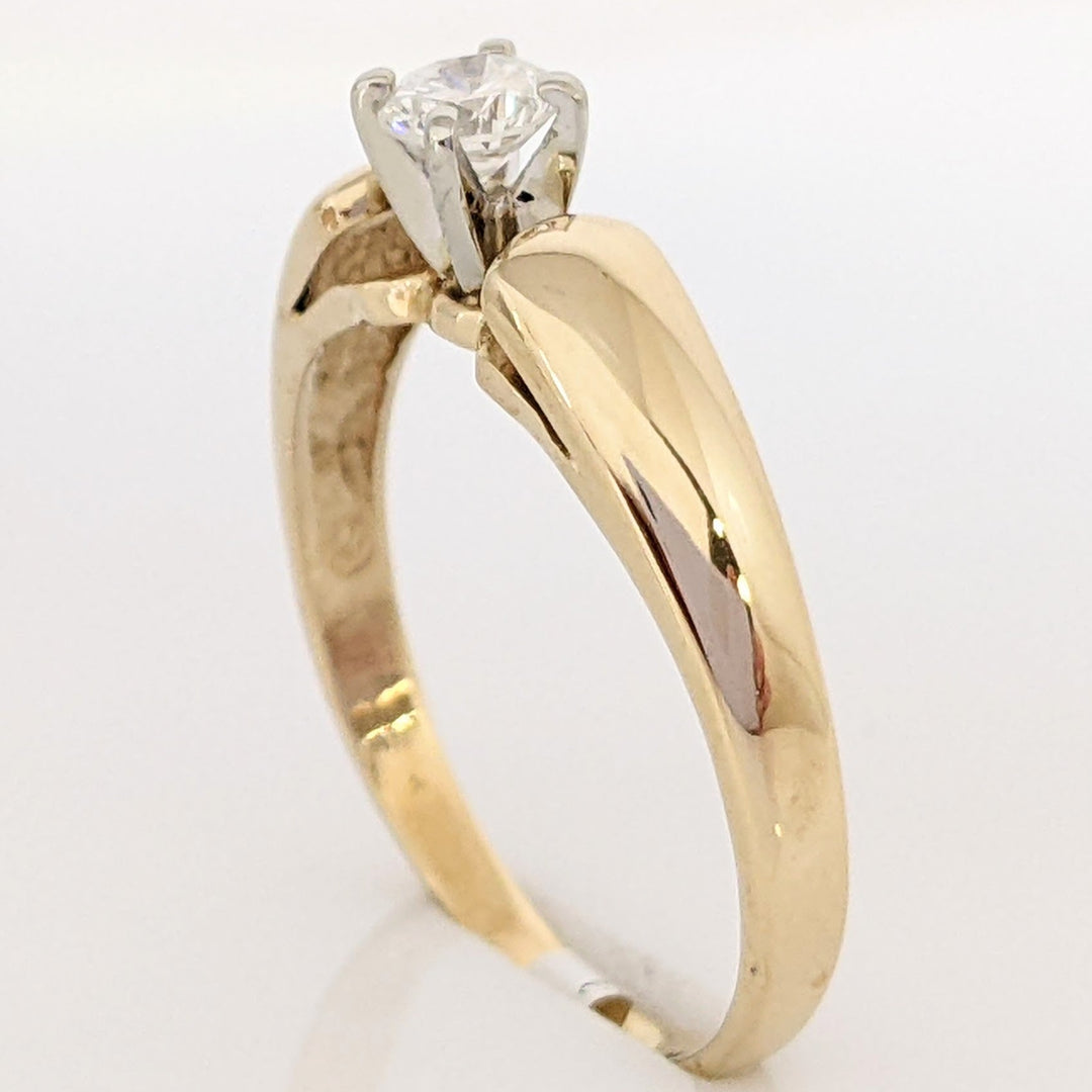 14K .25 CARAT TOTAL I1 H RAISED SHANK SOLITAIRE ESTATE RING 1.9 GRAMS