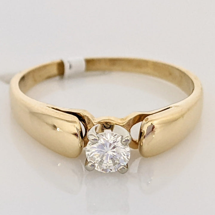 14K .25 CARAT TOTAL I1 H RAISED SHANK SOLITAIRE ESTATE RING 1.9 GRAMS
