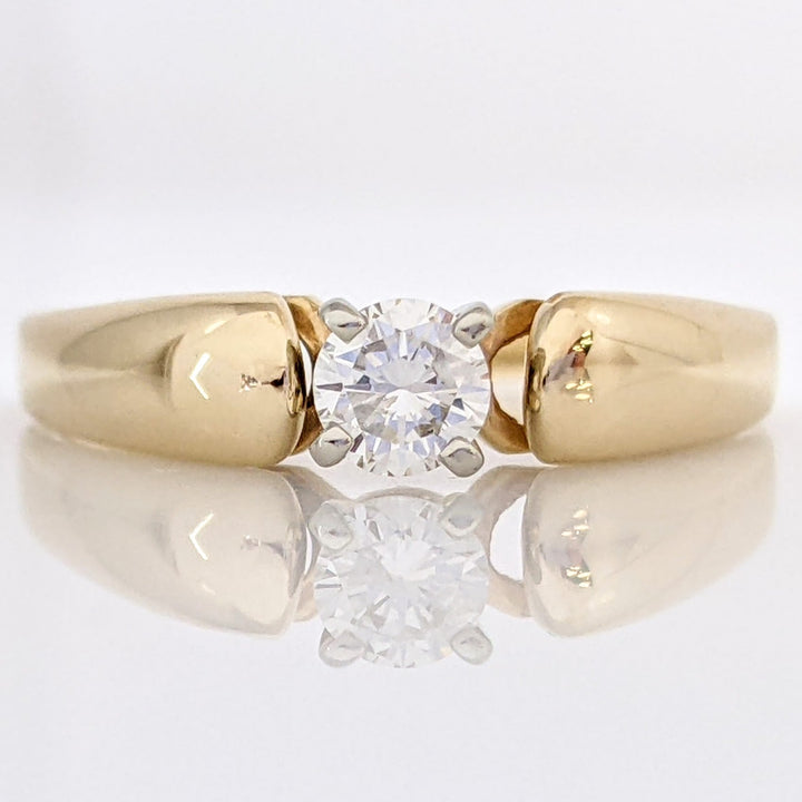 14K .25 CARAT TOTAL I1 H RAISED SHANK SOLITAIRE ESTATE RING 1.9 GRAMS