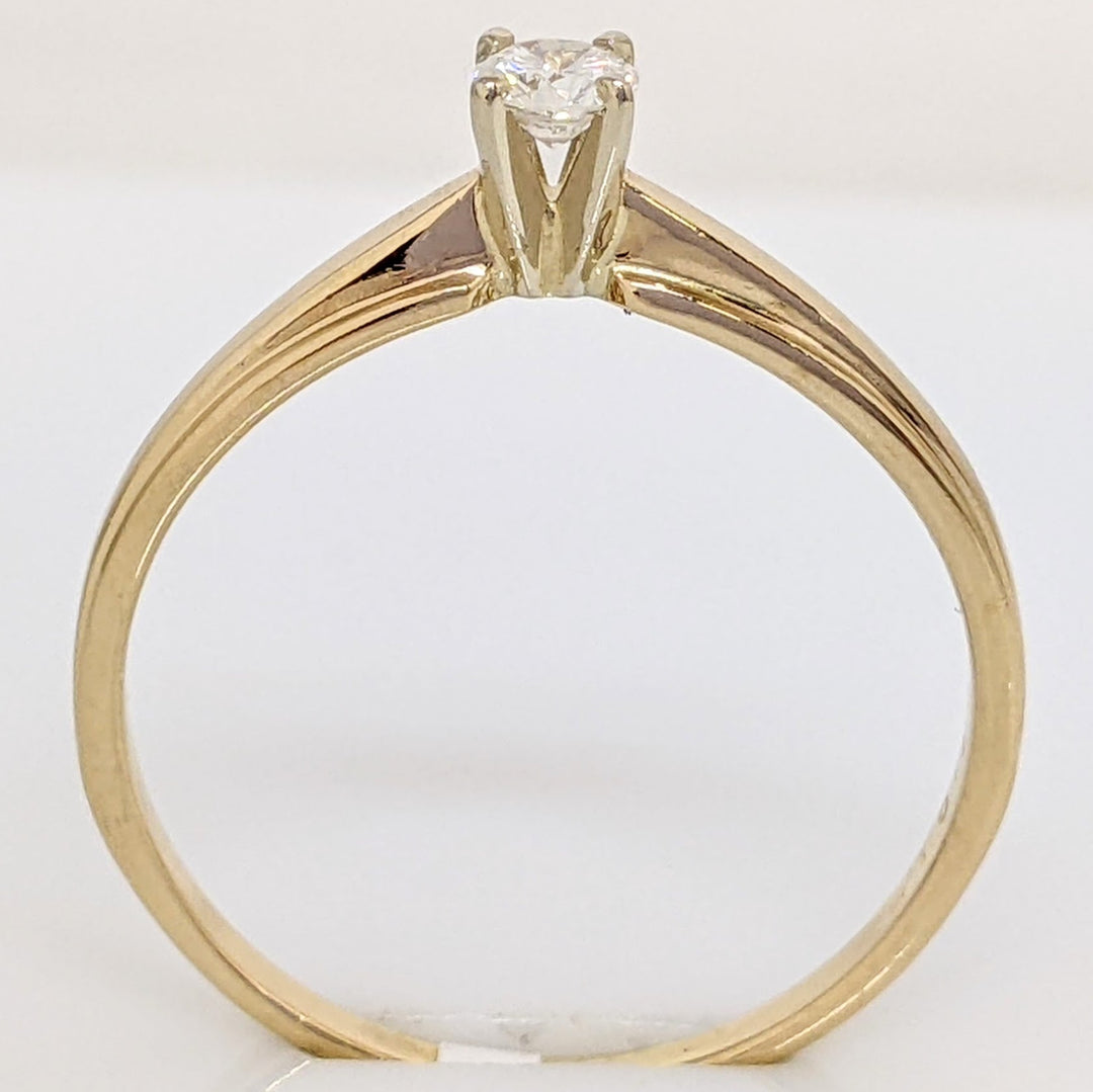 14K .15 CARAT TOTAL SI2 G DIAMOND ROUND SOLITAIRE ESTATE RING 2.1 GRAMS