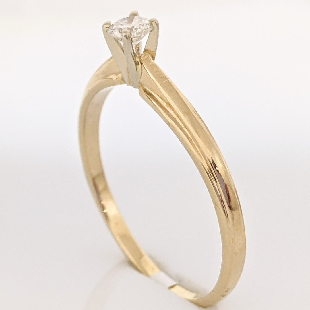 14K .15 CARAT TOTAL SI2 G DIAMOND ROUND SOLITAIRE ESTATE RING 2.1 GRAMS