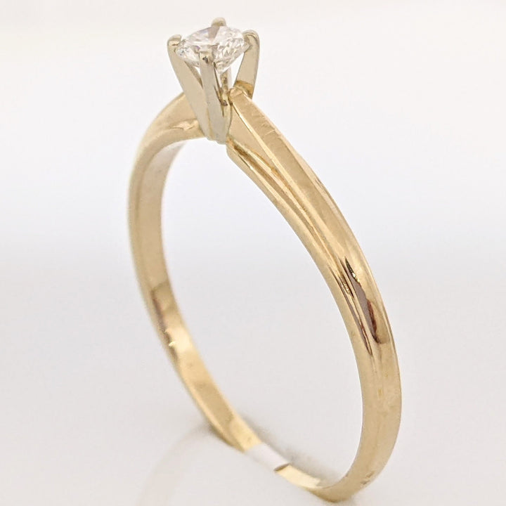 14K .15 CARAT TOTAL SI2 G DIAMOND ROUND SOLITAIRE ESTATE RING 2.1 GRAMS