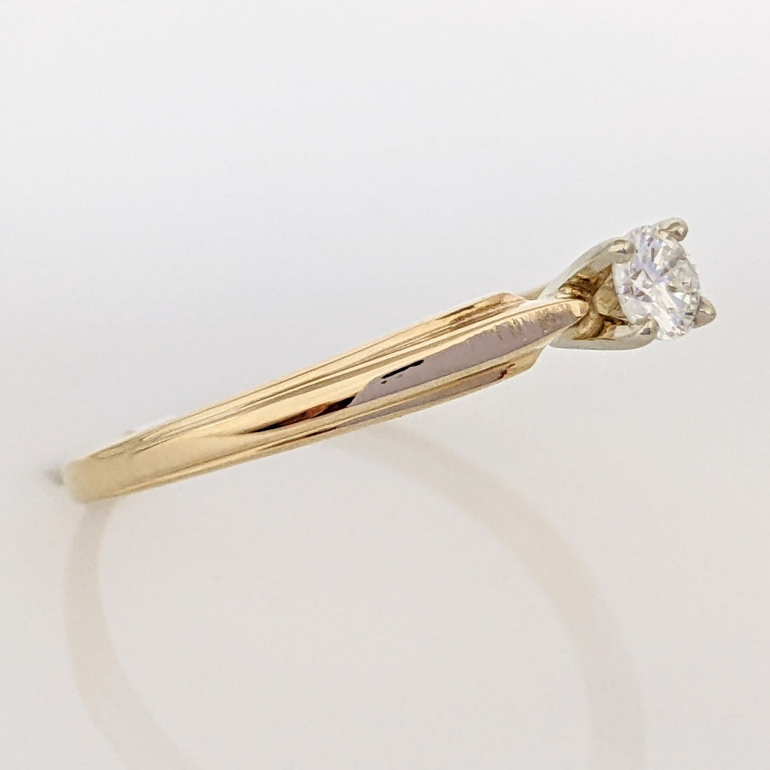 14K .15 CARAT TOTAL SI2 G DIAMOND ROUND SOLITAIRE ESTATE RING 2.1 GRAMS