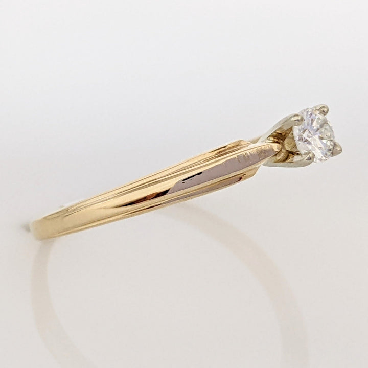 14K .15 CARAT TOTAL SI2 G DIAMOND ROUND SOLITAIRE ESTATE RING 2.1 GRAMS