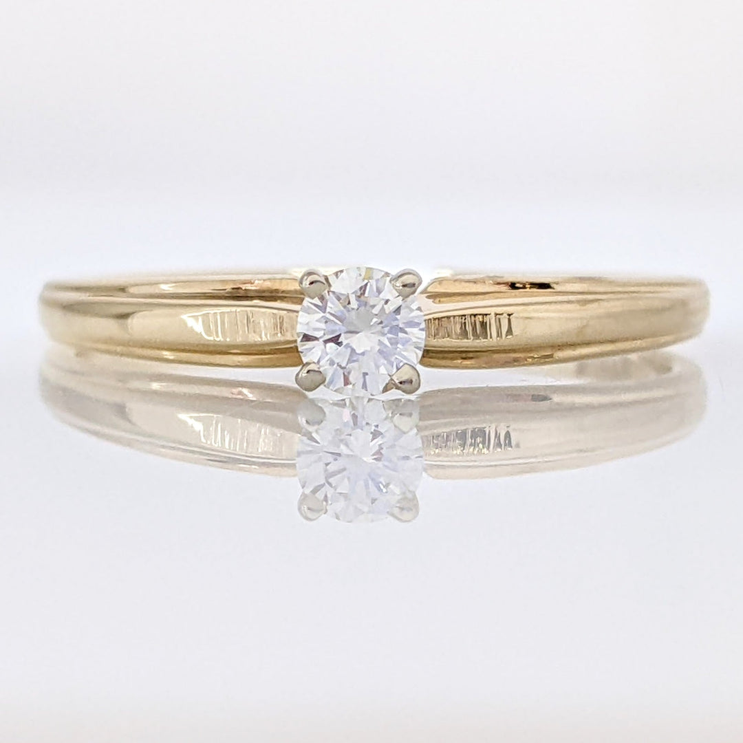 14K .15 CARAT TOTAL SI2 G DIAMOND ROUND SOLITAIRE ESTATE RING 2.1 GRAMS