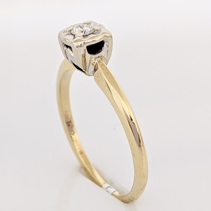 14K .10 CARAT TOTAL SI1 I ROUND DIAMOND ILLUSION HEAD SOLITAIRE ESTATE RING 2.0 GRAMS