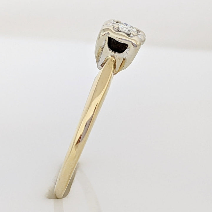 14K .10 CARAT TOTAL SI1 I ROUND DIAMOND ILLUSION HEAD SOLITAIRE ESTATE RING 2.0 GRAMS