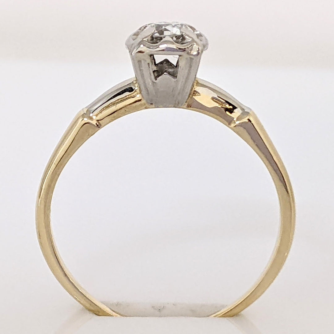 14K .18 CARAT TOTAL SI2 I DIAMOND ROUND ILLUSION HEAD SOLITAIRE ESTATE RING 2.1 GRAMS