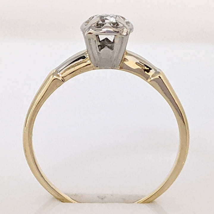 14K .18 CARAT TOTAL SI2 I DIAMOND ROUND ILLUSION HEAD SOLITAIRE ESTATE RING 2.1 GRAMS