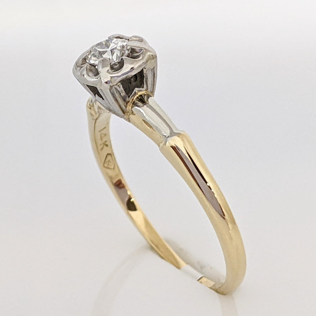 14K .18 CARAT TOTAL SI2 I DIAMOND ROUND ILLUSION HEAD SOLITAIRE ESTATE RING 2.1 GRAMS