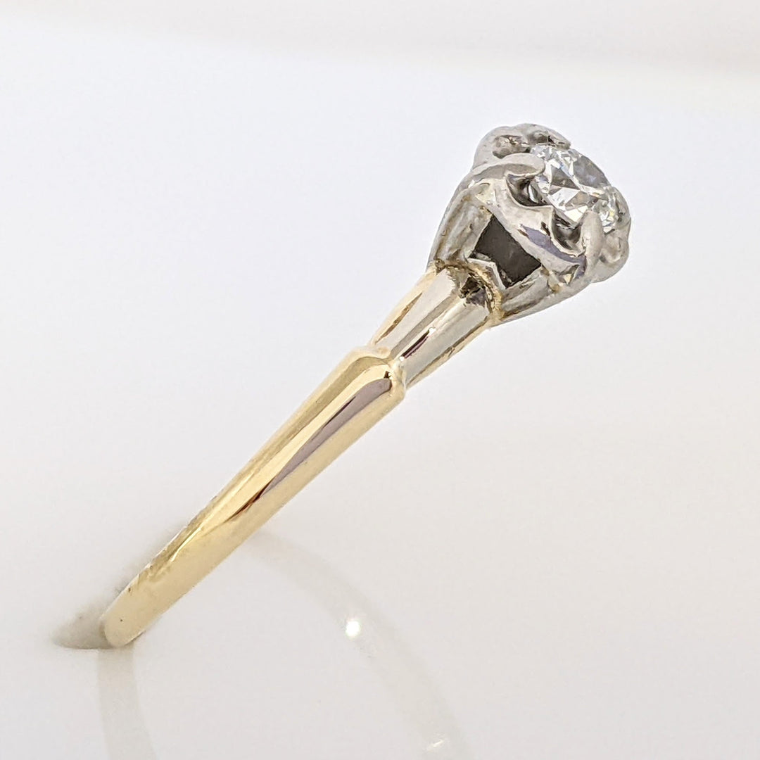 14K .18 CARAT TOTAL SI2 I DIAMOND ROUND ILLUSION HEAD SOLITAIRE ESTATE RING 2.1 GRAMS