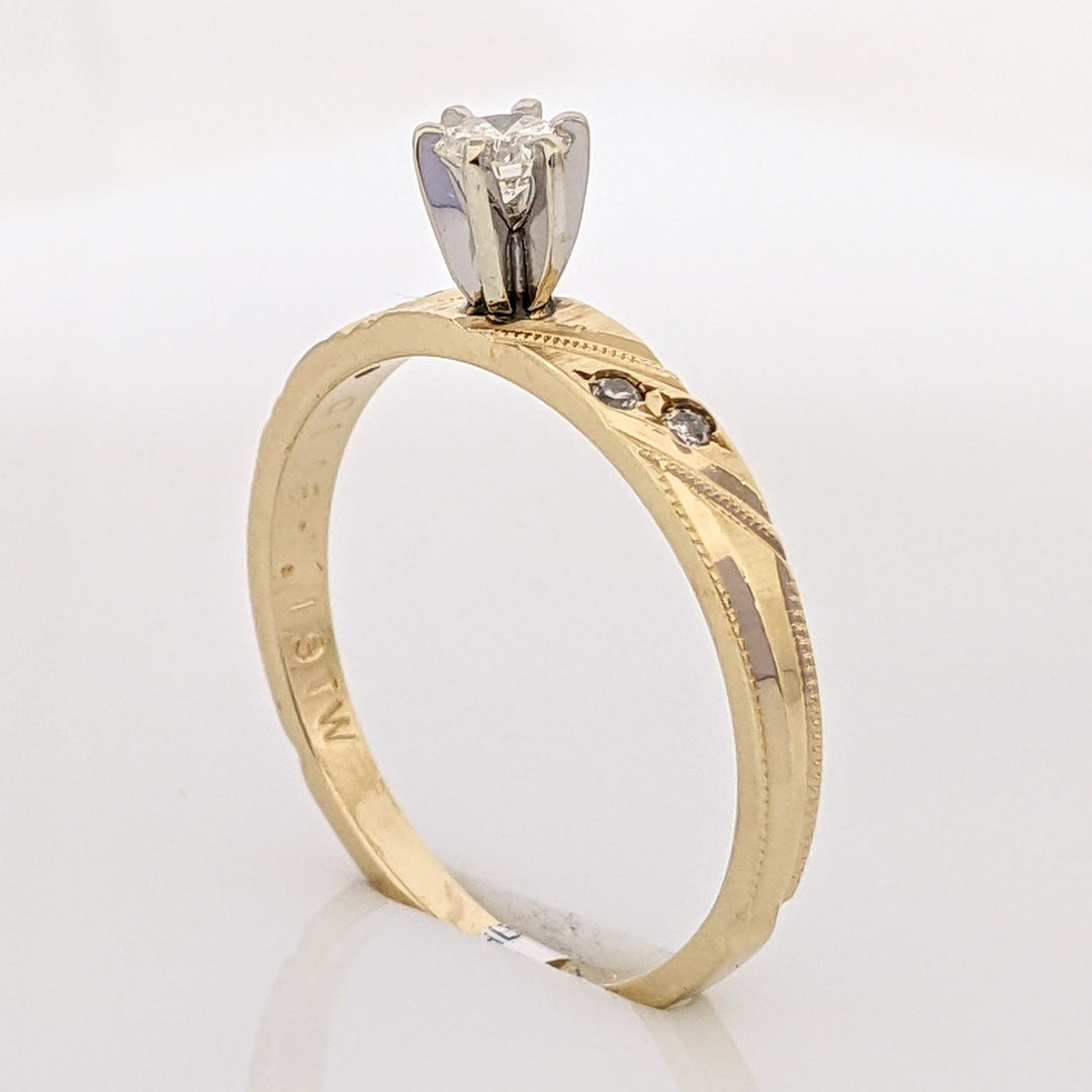 14K .16 CARAT TOTAL WEIGHT SI2 H DIAMOND ROUND (5) ESTATE RING 2.0 GRAMS