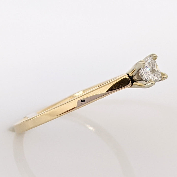 14K .15 CARAT TOTAL SI E-F DIAMOND PRINCESS CUT SOLITAIRE ESTATE RING 1.9 GRAMS